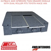 OUTBACK 4WD INTERIORS TWIN DRAWER MODULE WITH DUAL ROLLER FITS TOYOTA HIACE VAN